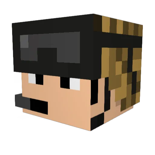 Norens Minecraft avatar head, 3D render