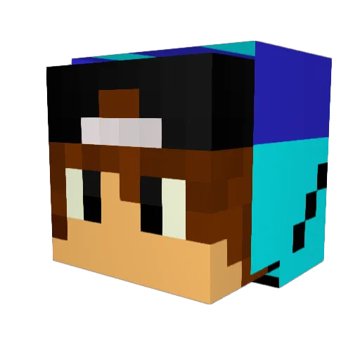 NorfBuilder Minecraft avatar head, 3D render