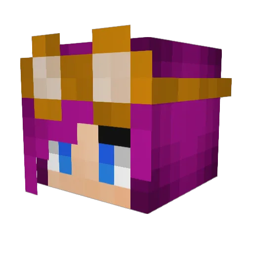 NormaNicole Minecraft avatar head, 3D render