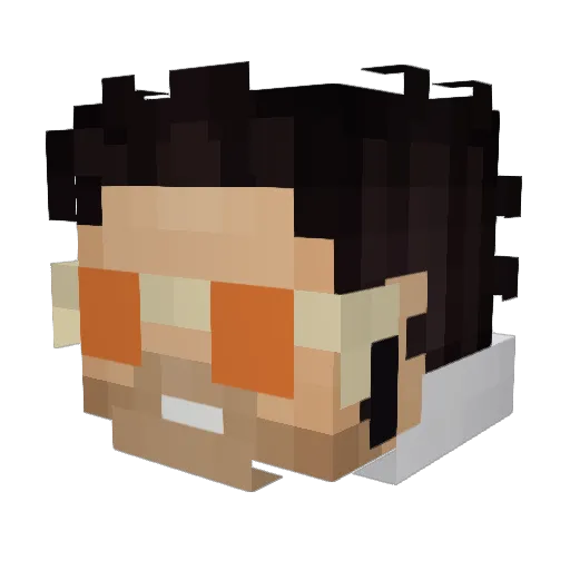 NormalPerson Minecraft avatar head, 3D render