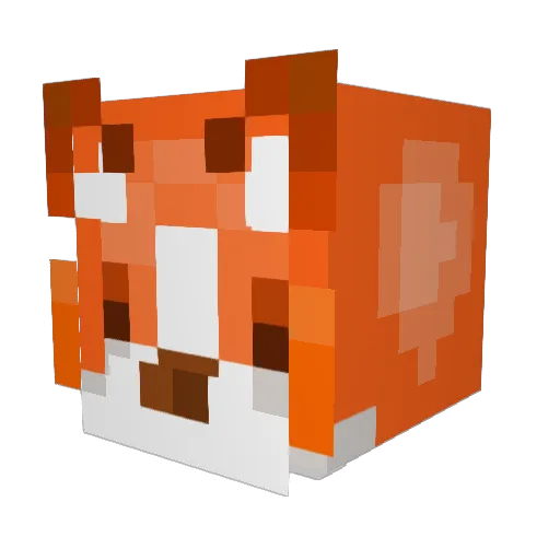 Normal_Fox Minecraft avatar head, 3D render