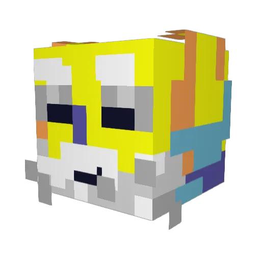 Normal_Steve Minecraft avatar head, 3D render