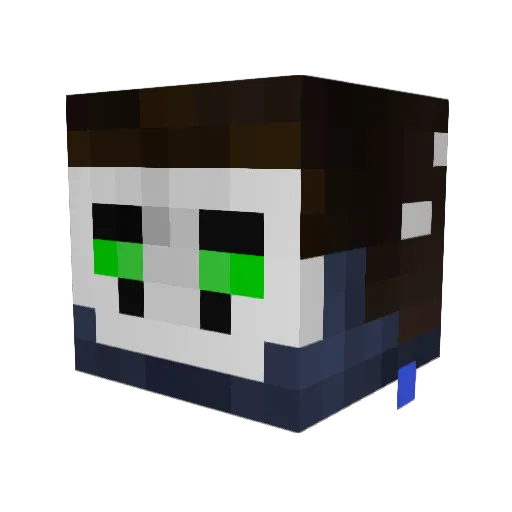 NormanLetterman Minecraft avatar head, 3D render