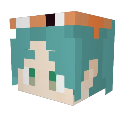 Nornty Minecraft avatar head, 3D render