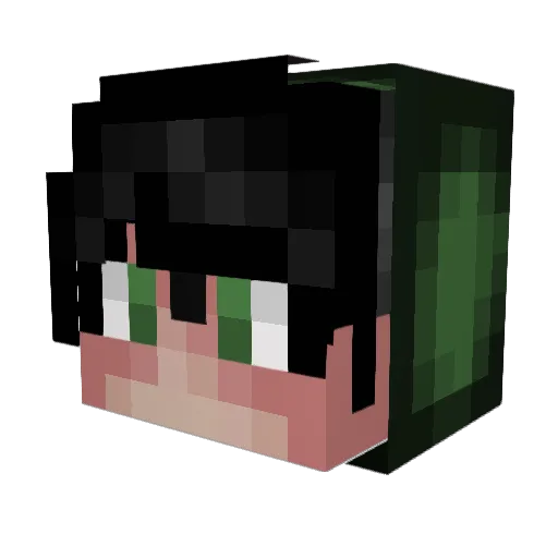 Nornzy Minecraft avatar head, 3D render