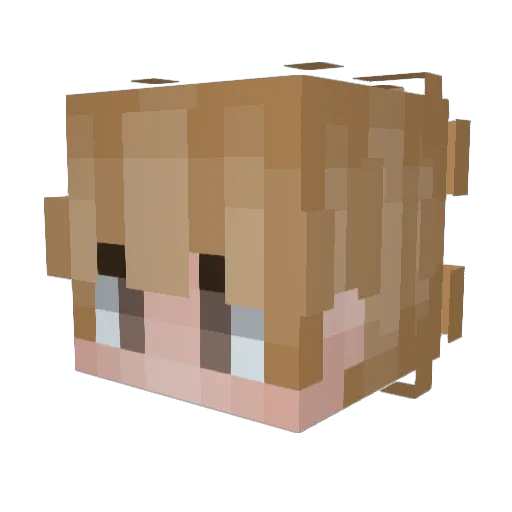 NoroNero Minecraft avatar head, 3D render