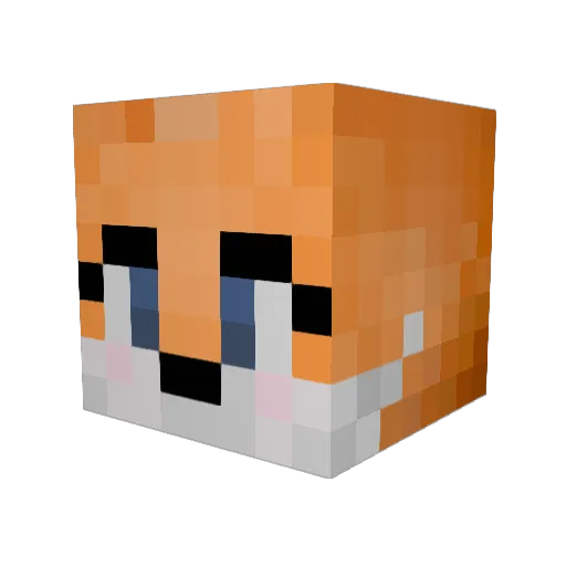 NorseFox Minecraft avatar head, 3D render