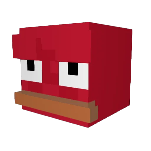 Norte Minecraft avatar head, 3D render