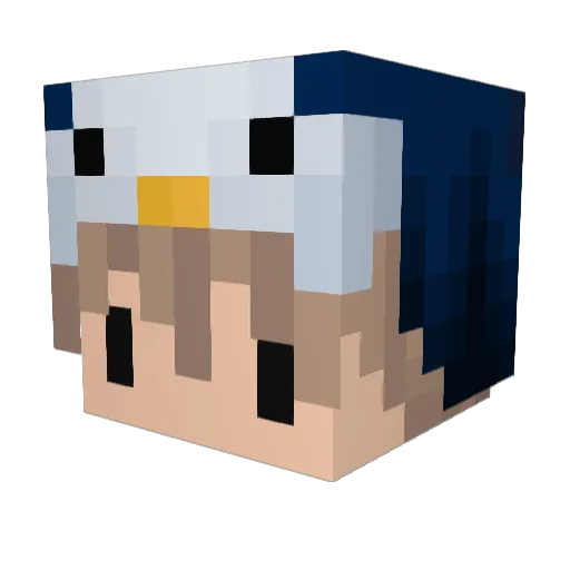 Norwe Minecraft avatar head, 3D render