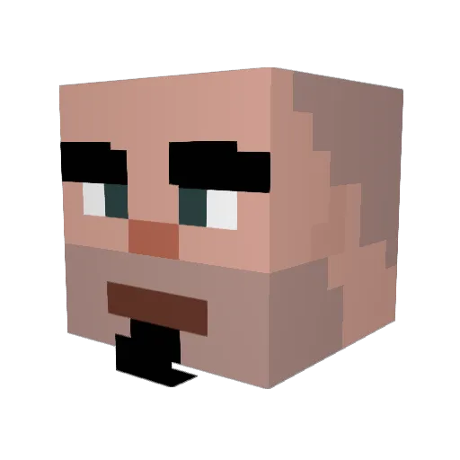 Nos Minecraft avatar head, 3D render