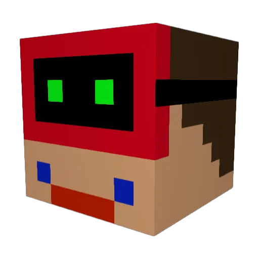 Noscondra Minecraft avatar head, 3D render