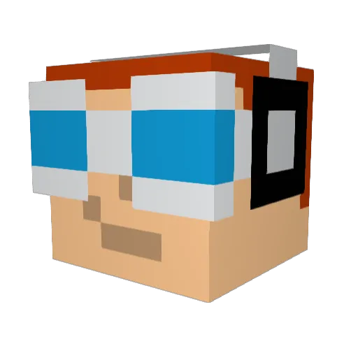 Noshmak Minecraft avatar head, 3D render