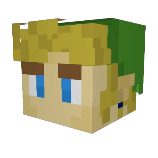 Noshoww Minecraft avatar head, 3D render