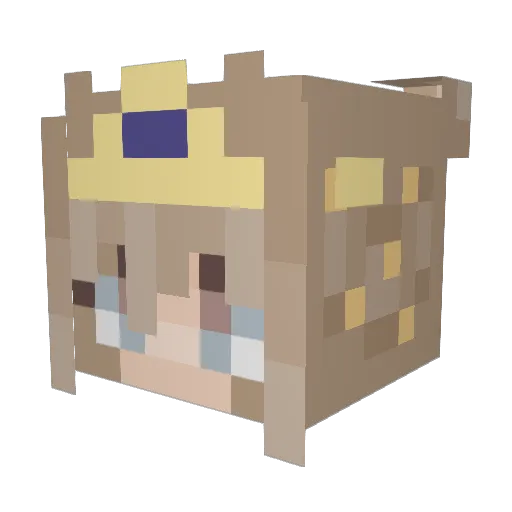Nosolei Minecraft avatar head, 3D render