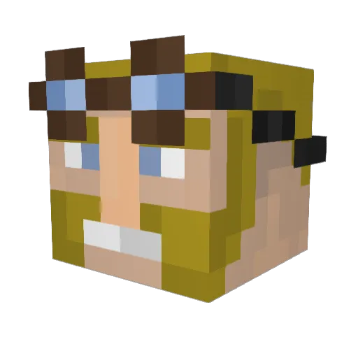 Nossie Minecraft avatar head, 3D render