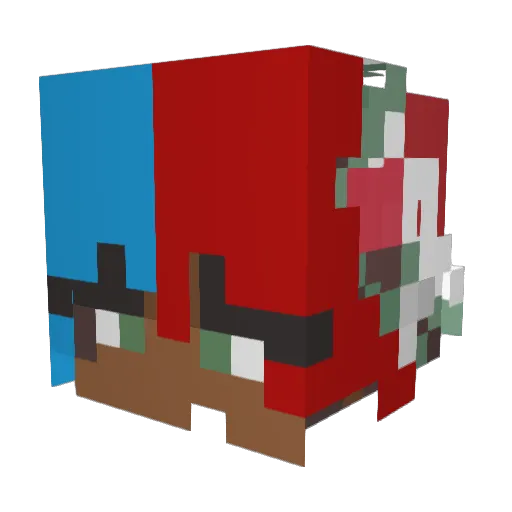 Nostalgichopps Minecraft avatar head, 3D render