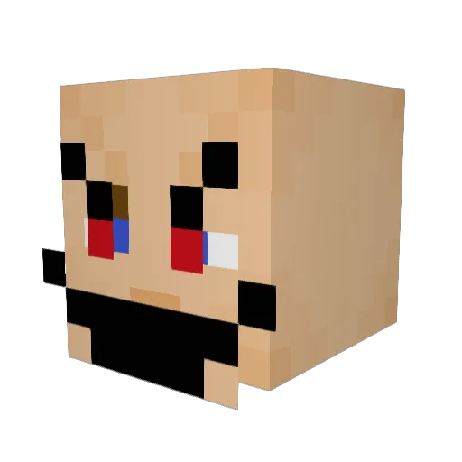 Nostrox Minecraft avatar head, 3D render