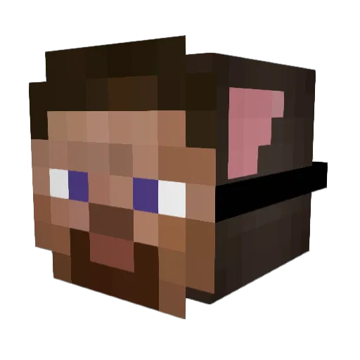 NotACow_ Minecraft avatar head, 3D render