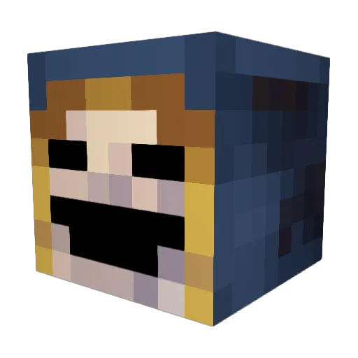 NotARed Minecraft avatar head, 3D render