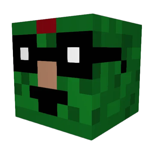 NotAStegosaurus Minecraft avatar head, 3D render