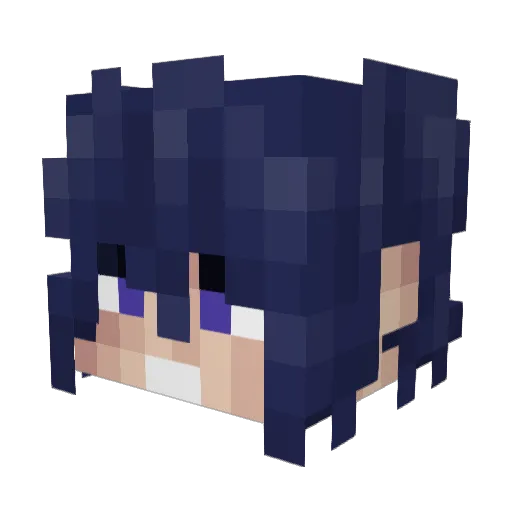 NotArata Minecraft avatar head, 3D render