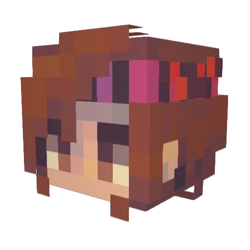 NotAvvie Minecraft avatar head, 3D render