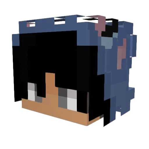 NotAzuld Minecraft avatar head, 3D render