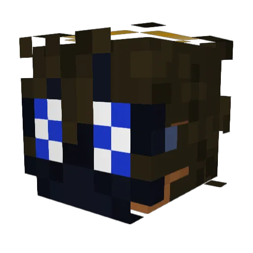NotBlueLeaf Minecraft avatar head, 3D render