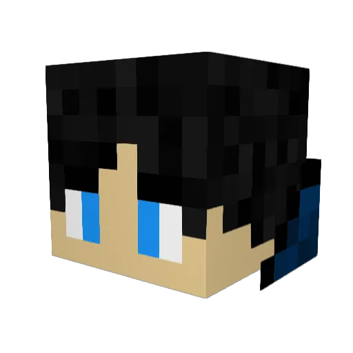NotBlued Minecraft avatar head, 3D render