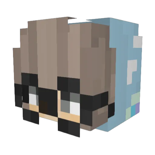 NotCaiden Minecraft avatar head, 3D render