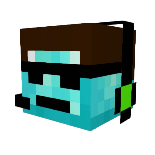 NotCake Minecraft avatar head, 3D render