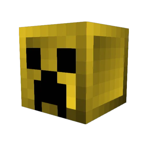 NotCalzone Minecraft avatar head, 3D render