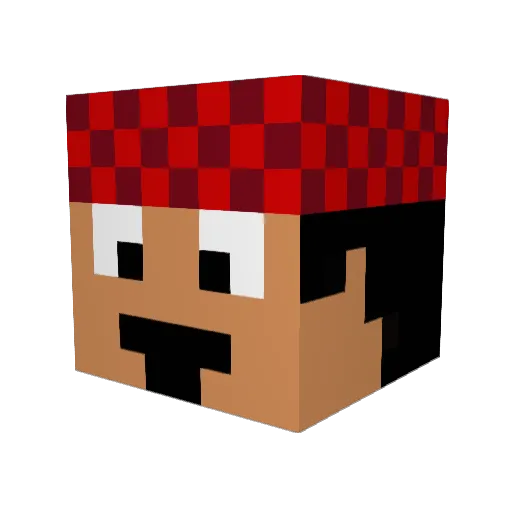 NotChile Minecraft avatar head, 3D render