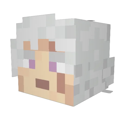 NotCuatro Minecraft avatar head, 3D render