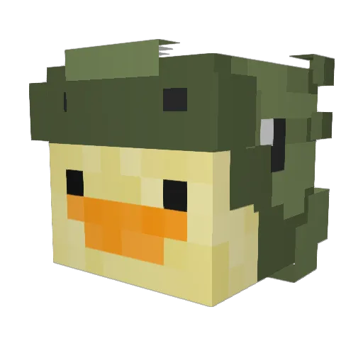 NotCzr Minecraft avatar head, 3D render
