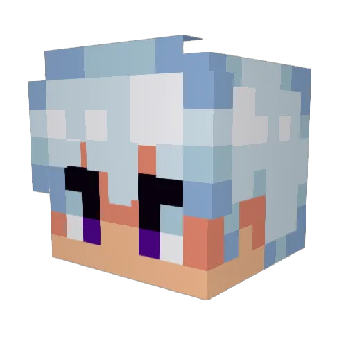 NotDaios Minecraft avatar head, 3D render