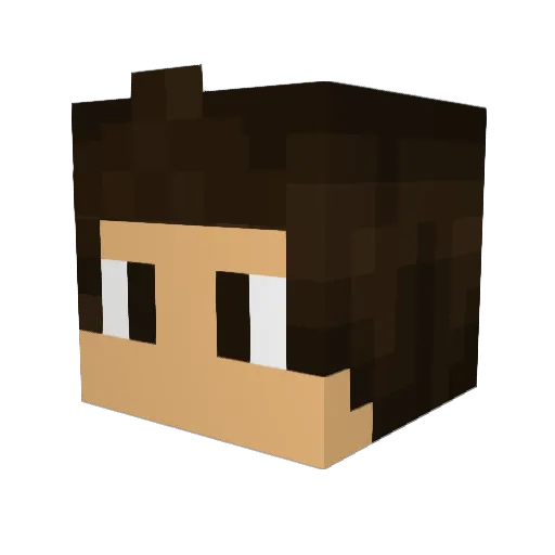 NotDeaf Minecraft avatar head, 3D render