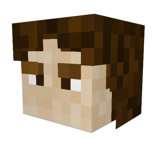 NotDebuffed Minecraft avatar head, 3D render