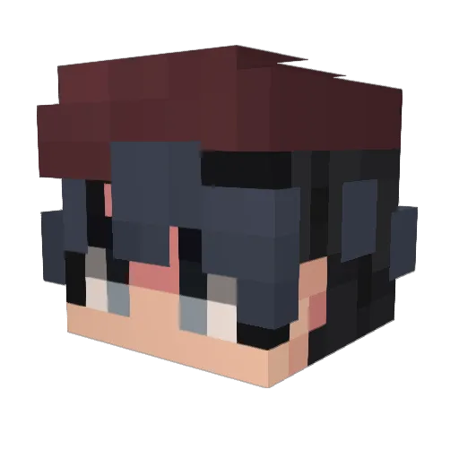 NotDerw Minecraft avatar head, 3D render