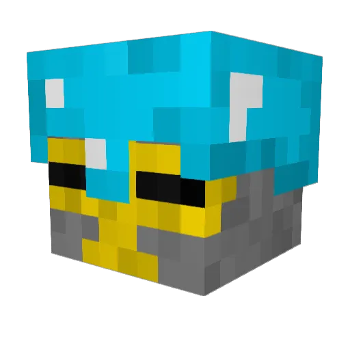 NotDifferent Minecraft avatar head, 3D render