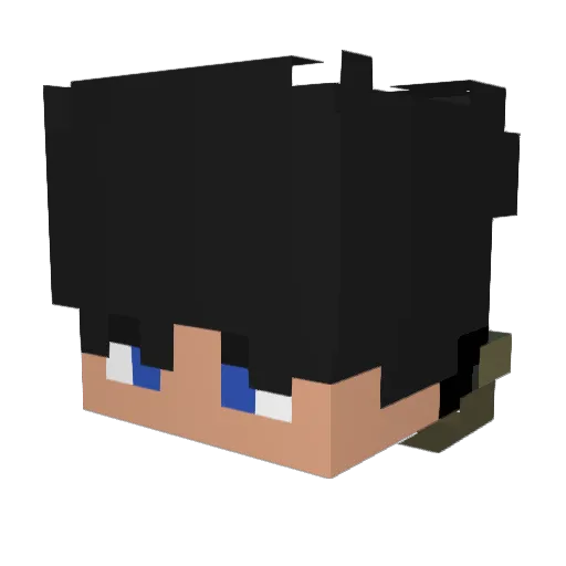 NotDima Minecraft avatar head, 3D render