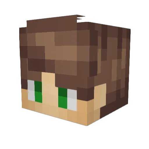 NotDrey Minecraft avatar head, 3D render