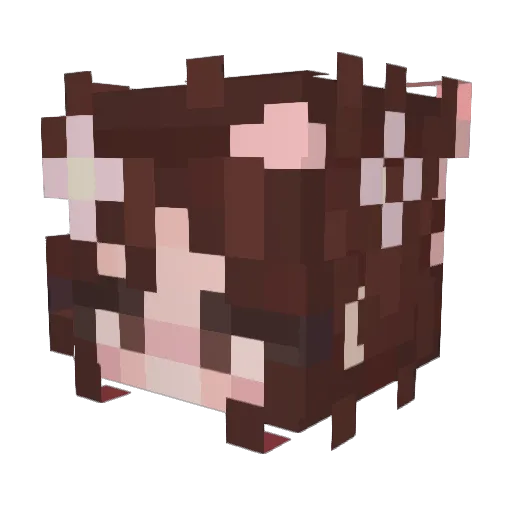NotDuaLipa Minecraft avatar head, 3D render