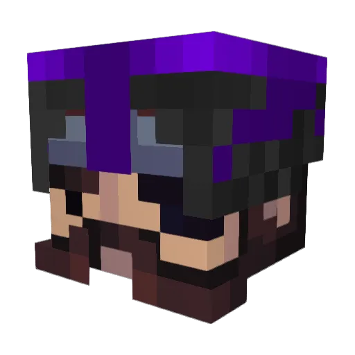 NotDuffy Minecraft avatar head, 3D render