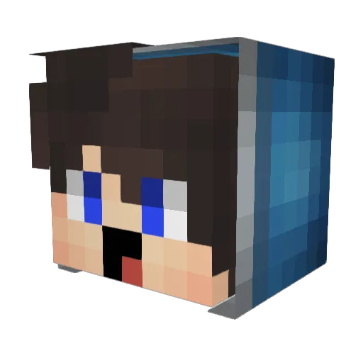 NotFaxe Minecraft avatar head, 3D render