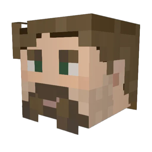 NotFerco Minecraft avatar head, 3D render