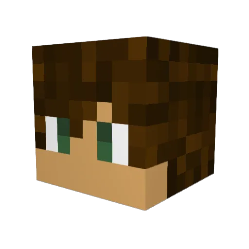 NotGeoButGio Minecraft avatar head, 3D render