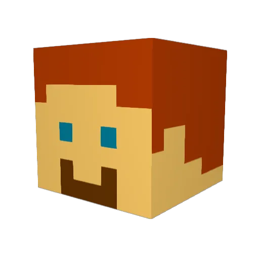NotGingie Minecraft avatar head, 3D render