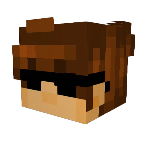 NotHaki Minecraft avatar head, 3D render
