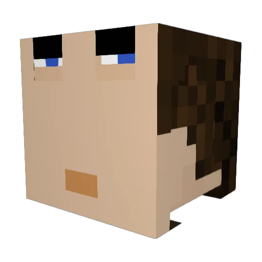 NotHubert Minecraft avatar head, 3D render